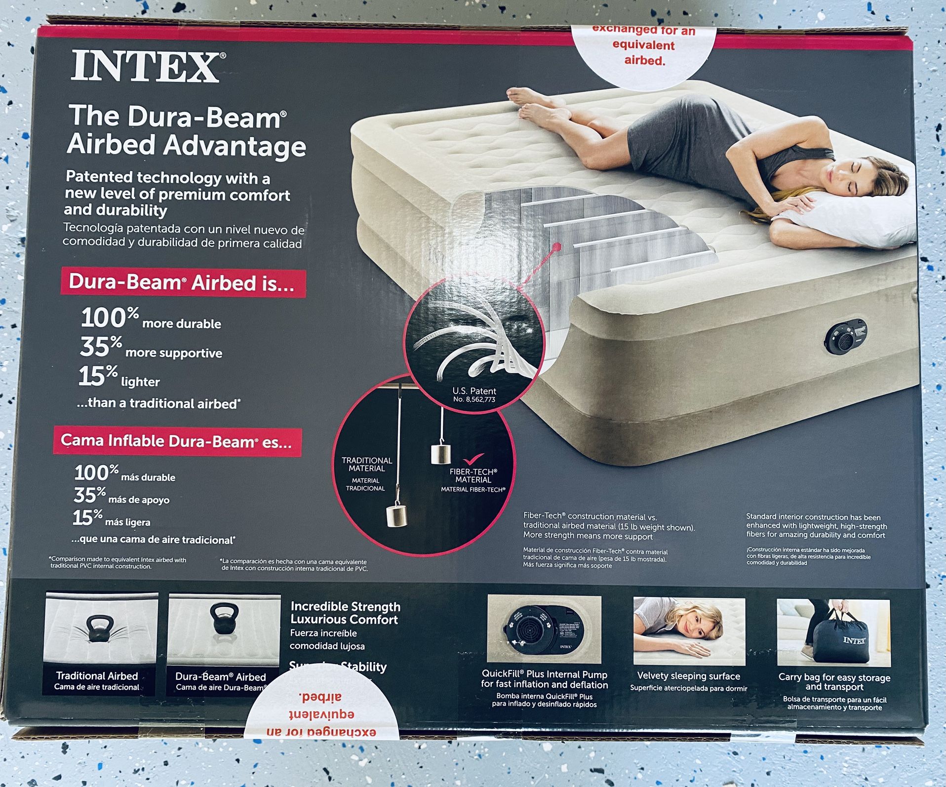 Intex Ultra Plush 20" Queen Air Mattress with 120V Internal Pump