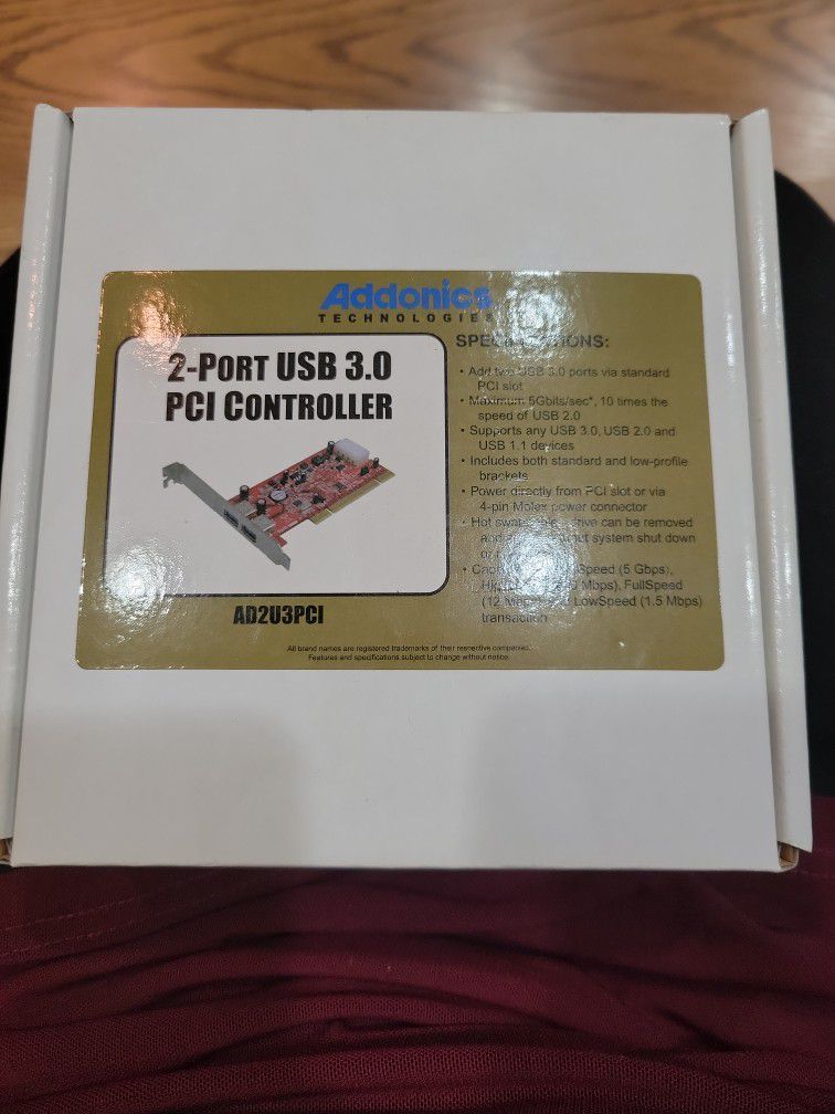 Addonics 2-Port USB 3.0 PCI Controller AD2UPCI