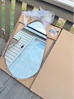 Irregular Asymmetrical Wall Mirror, 32 x 21 inches