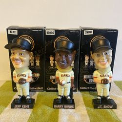 San Francisco Giants MLB Bobblehead lot Jeff Kent Barry Bonds J.T. Snow (2002)