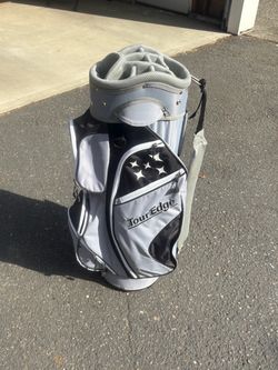 Tour Edge Golf Cart Bag Lightweight Grey Black White 14-Way Divider
