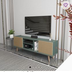 Wayfair Green Wooden 63" TV Stand with Storage
