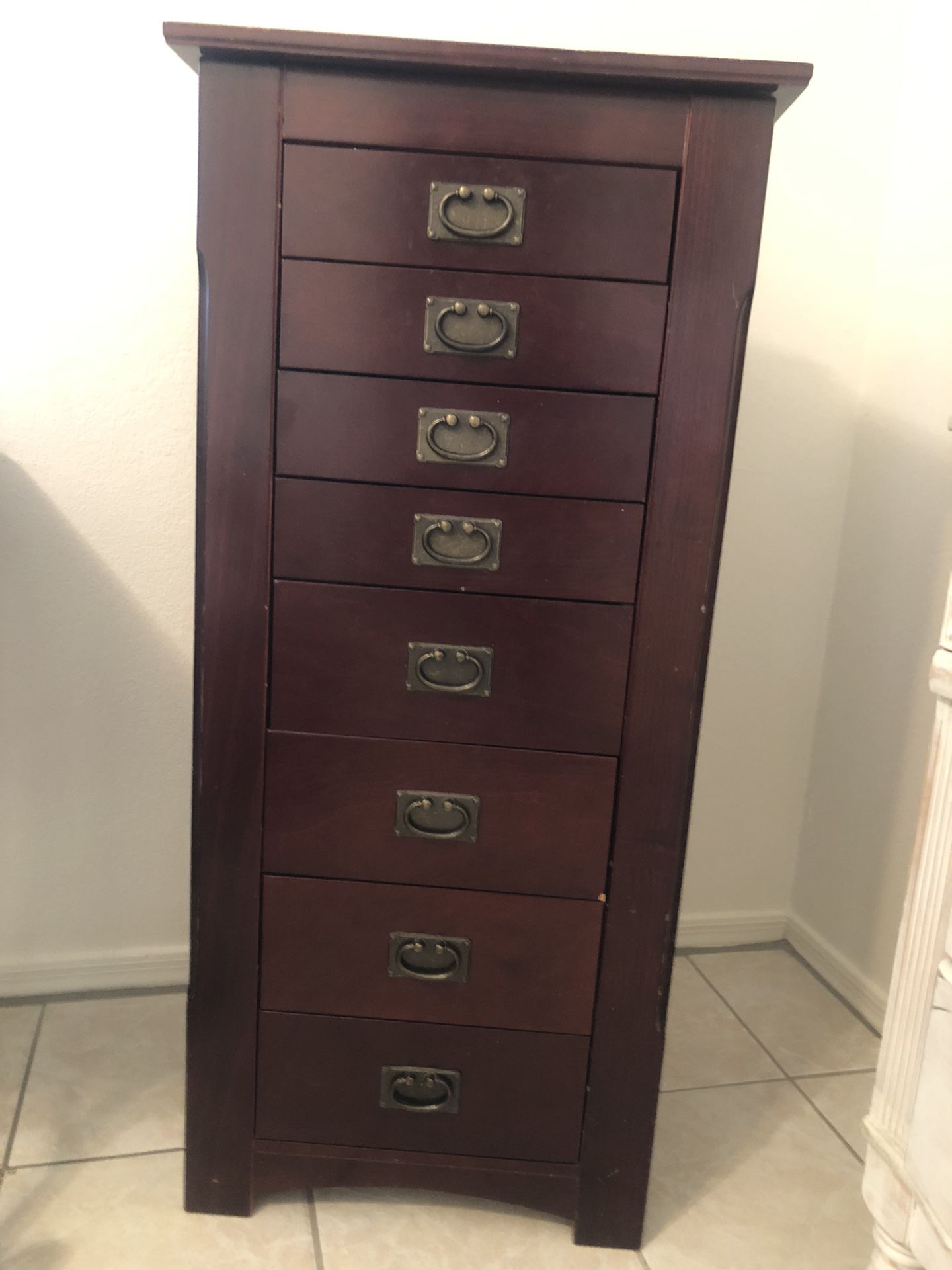 Cherry wood jewelry cabinet