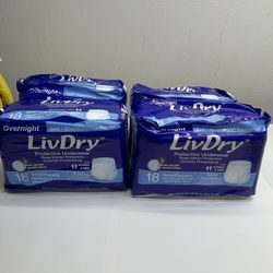72 Count - Size Small- Livdry Overnight Adult Diapers for Women and Men