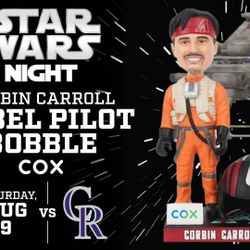 2 Tickets Arizona Diamondbacks Corbin Carroll Star Wars Bobble Head Night