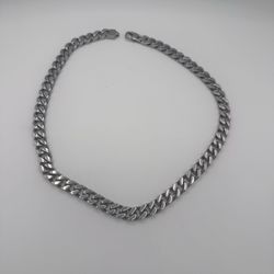 Heavy Stainless Steel Biker Goth Heavy Metal Cuban Link Chain 24” Necklace