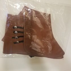 Renaissance , Steampunk or Pirate Adult Size Brown Boot Spats. Brand New in Original Package