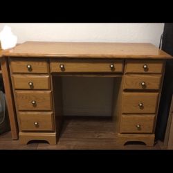 Wooden Desk With Drawers! LOOK!