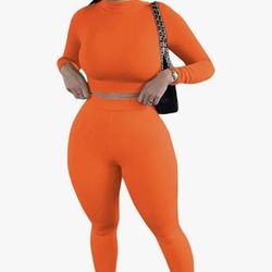 Cute Two Piece Outfit (Orange)