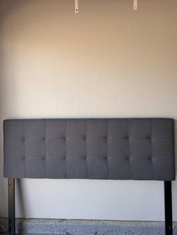 Gray Upholstered Queen Headboard