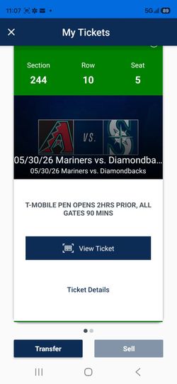 Mariners vs Diamondbacks tickets