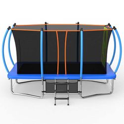 MERSCO 8X14-FOOT PROFESSIONAL RECTANGULAR TRAMPOLINE - BLUE SPORTS EDITION