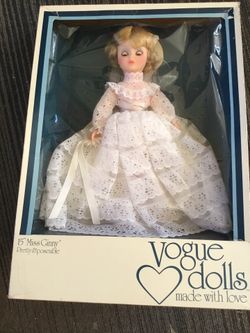Miss Ginny Vogue 15’ doll in brocade white wedding dress