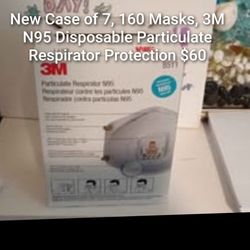New Case of 7, 160 Masks, 3M N95 Disposable Particulate Respirator Protection