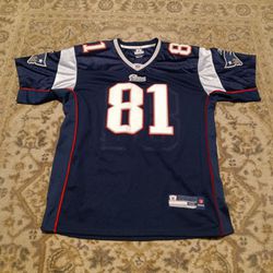 Randy Moss New England Patriots Reebok  NFL 2007 Navy Throwback stitched Jersey Size L /52

