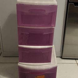 Purple Sterilite Plastic Drawer And Storage 