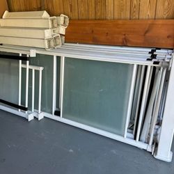 Used deck Glasrail Outdoor Glass Railings – White – $350/  hardware not included 