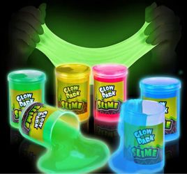 Glow in the Dark Slime Set pack of 12 assorted colors