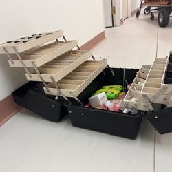 2 Fishing Tackle Boxes Full Of Lures And Lead Weights