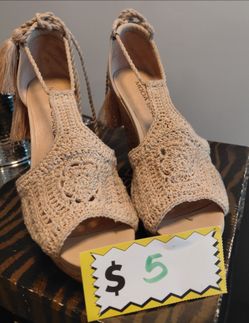 Moda Spana Crochet Heeled Sandals