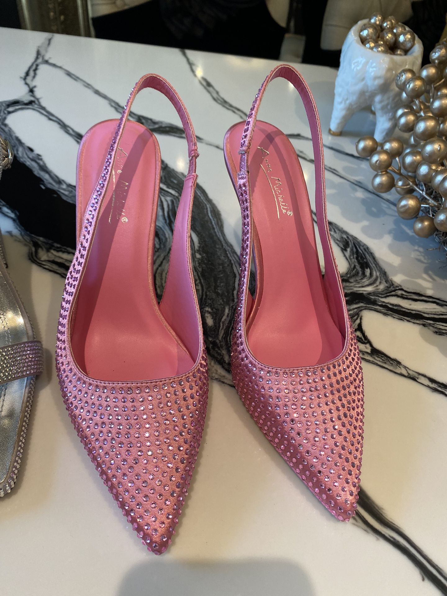 Pink And Silver Heels