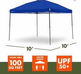 Brand new Ozark Trail 10 ft x 10 ft Simple Push Straight Leg Canopy (Blue)