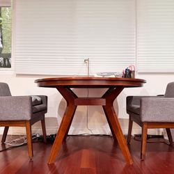Round Wooden Table Set