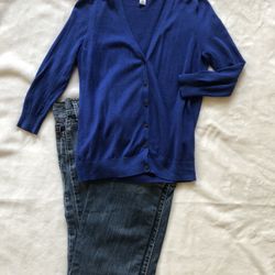 Girls Gap Jeans & Old Navy Cardigan 