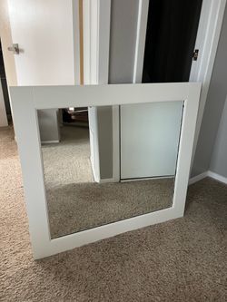 White Wooden Larch Mirror