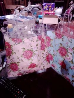 Clear Floral Tote Bags Set of 4 different colors $1.00 each