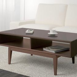 REGISSOR Modern Brown Glass Top Coffee Table - Delivery Available for a Fee - See My Other Items 😀