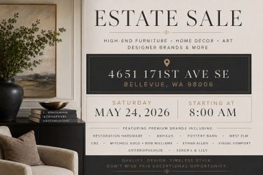 Bellevue Estate-Style Garage Sale – Modern Furniture & RH Pieces