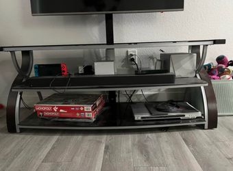 Tempered Glass TV Stand With Mount