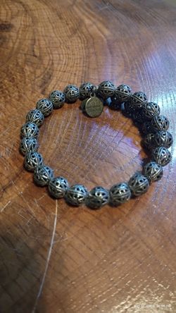 Alex And Ani Vintage Sixty-Six Beaded Wrap Bracelet Silver Tone