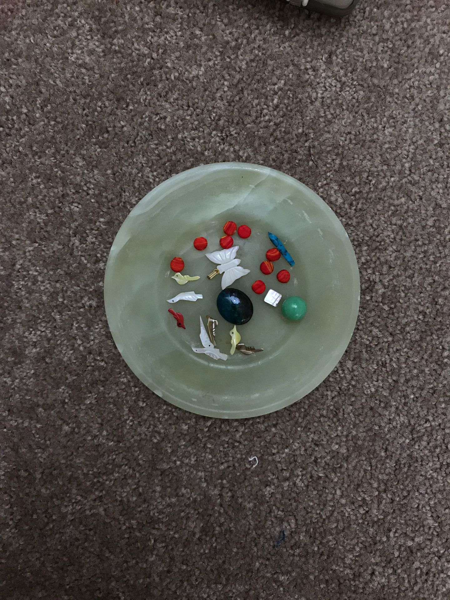 Assorted beads, jewel, pendant and shell bird beads
