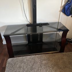 TV Mount With Glass Shelves