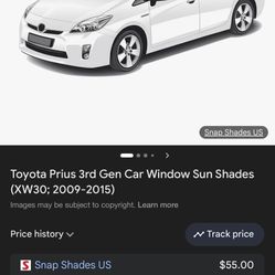 Toyota Prius 3rd Generation Sun Shades ( 1 Front And 4sides Windows ,No Rear 