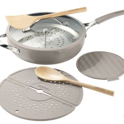 Tramontina 5-quart All-In-One Plus Ceramic Non-Stick Pan, 7-piece Set, Gray