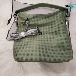 NWT Mint Green Perforated Hobo Vegan Bag