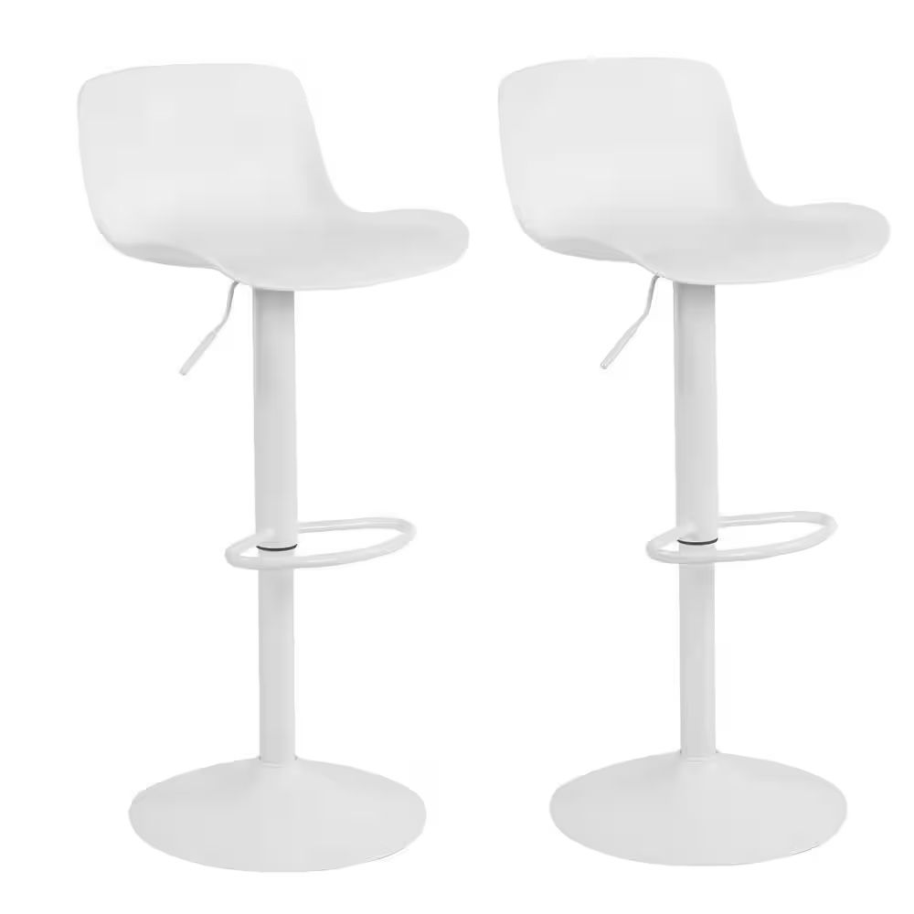 White Matte Metal Bar Stool (Set of 4)
