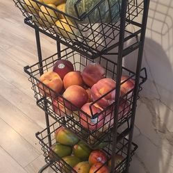 3 Tiered Metal Wire Basket Stand