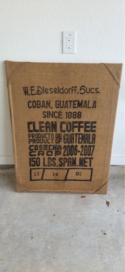 VINTAGE BURLAP WALL ART