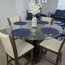 Manhattan Glass Counter High Dining Set