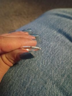 Silver Thin Band Ring with Beaded Detail