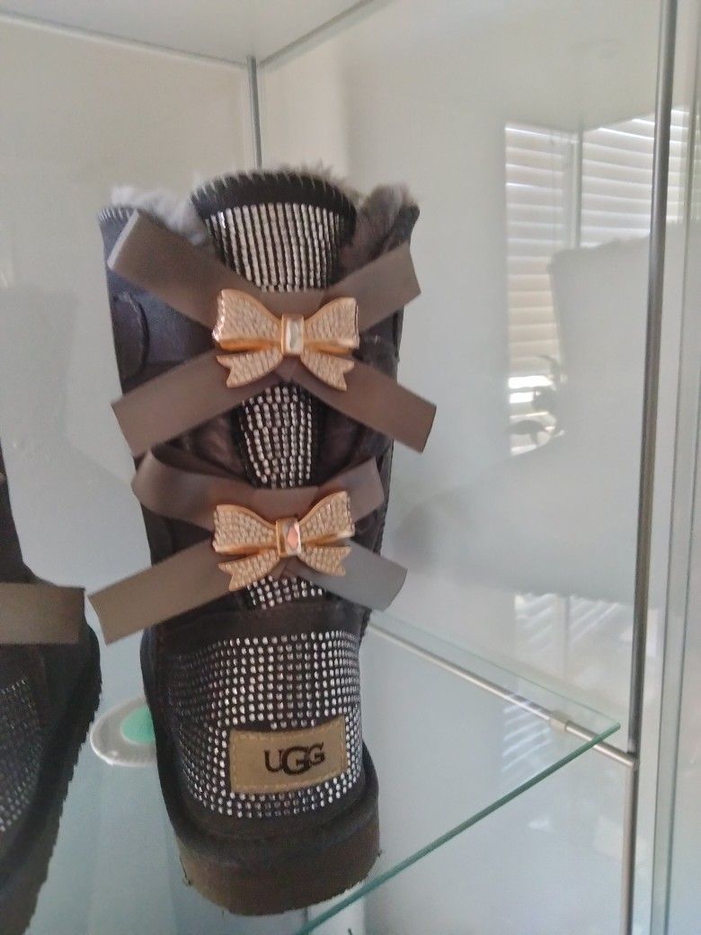 Sparkle Bailey Bow Grey Uggs