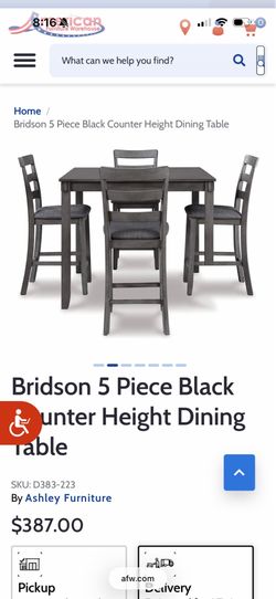 Just LIKE NEW Bridson 5 Piece Black Counter Height Dining Table