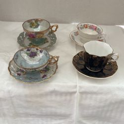 Fine China Tea Cups Two On Right And From england