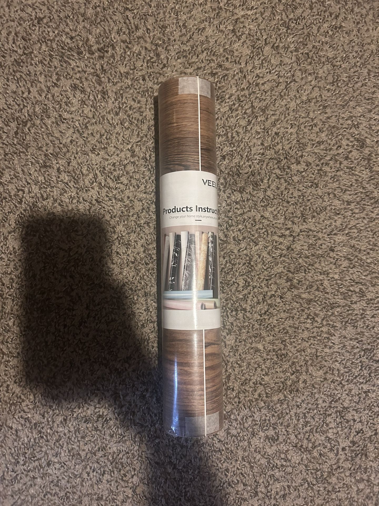 VEELIKE 15.7”x394” Brown Peel and Stick Wallpaper