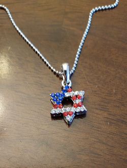 Jewish American Star Flag Necklace.