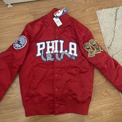 New Sixers Collectors jacket Sz m 